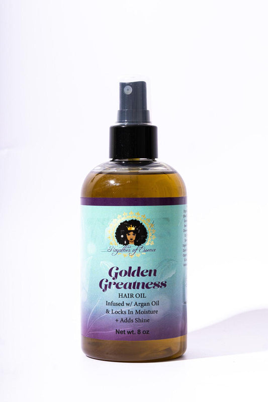Golden Greatness Hair Oil is great for locking in moisture and shine.