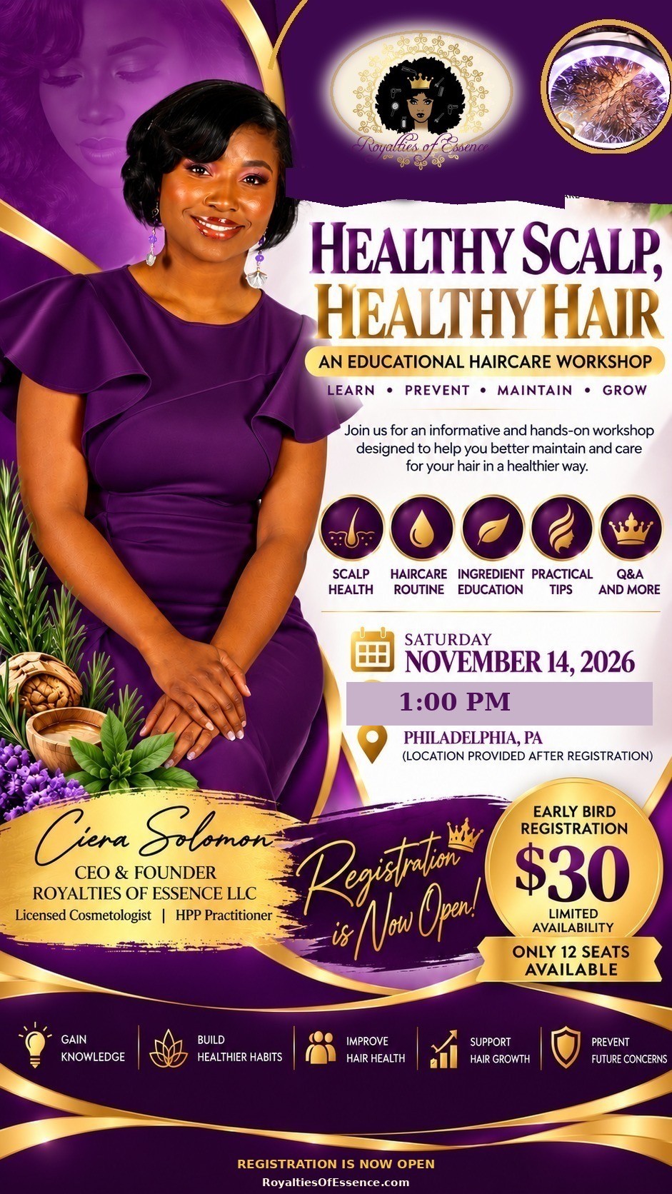 Healthy Scalp, Healthy Hair Workshop Registration